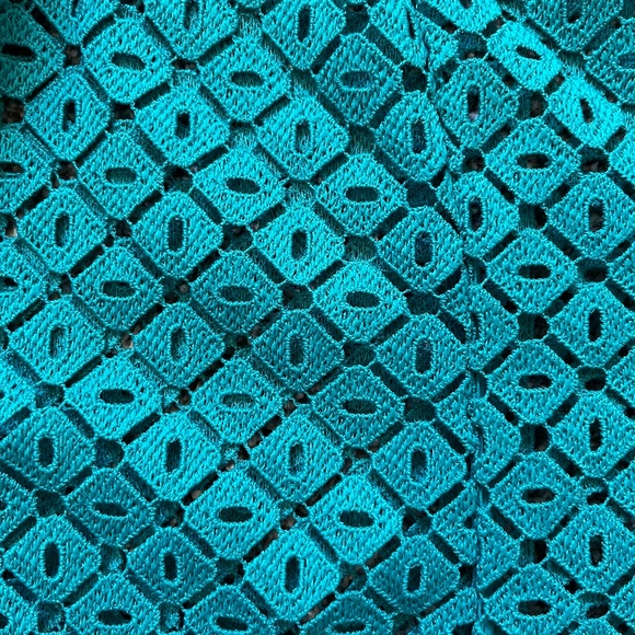 Carlisle Collection Diamond Print Turquoise Jacket, Women's Size 10 - Picture 6 of 11